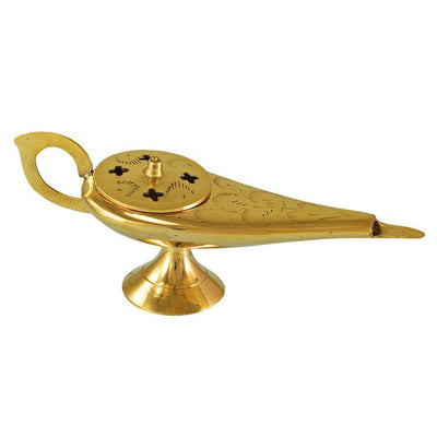 Aladdin's Magic Lamp Brass Incense Burner - Headshop.com