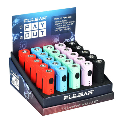 25PC DISP- Pulsar 510 Payout VV Battery - 400mAh / Asst Colors - Headshop.com