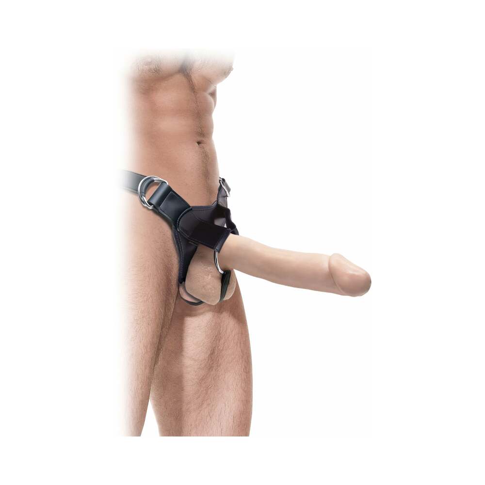 Fetish Fantasy Extreme Adjustable Hollow 12 in. Strap-On Beige/Black - Headshop.com