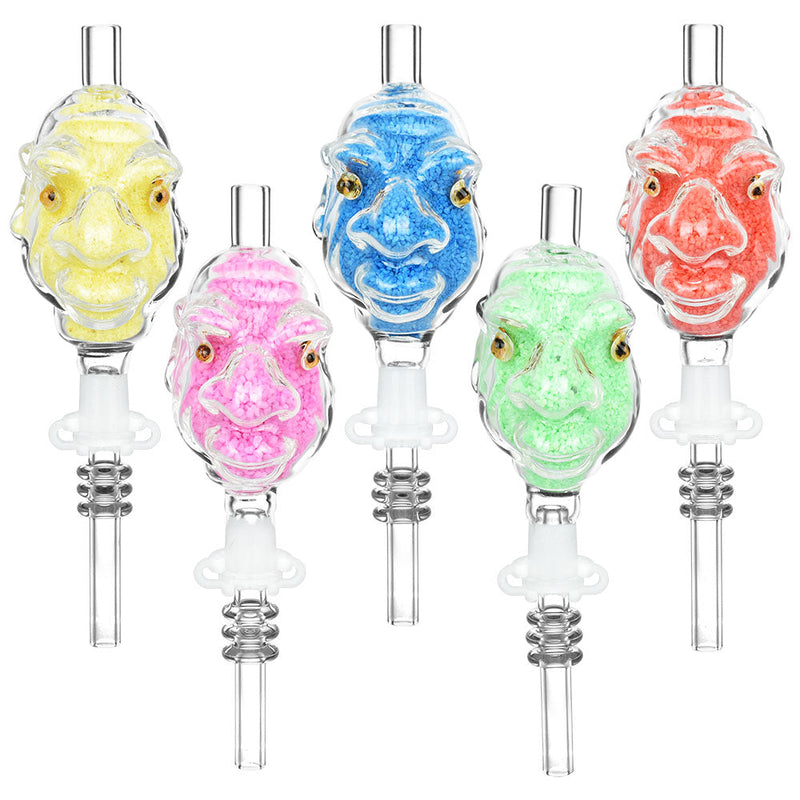 5PC SET - Goblin Gang Sand-Filled Dab Straw - 6" / 10mm / Assorted Colors - Headshop.com