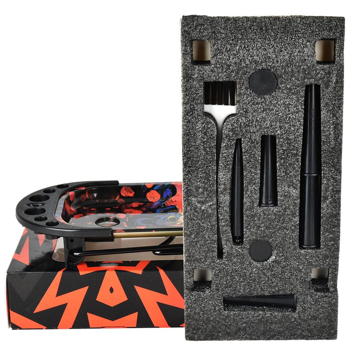Elevated Metal Rolling Tray & Cone Loader Kit - Trippy World - Headshop.com