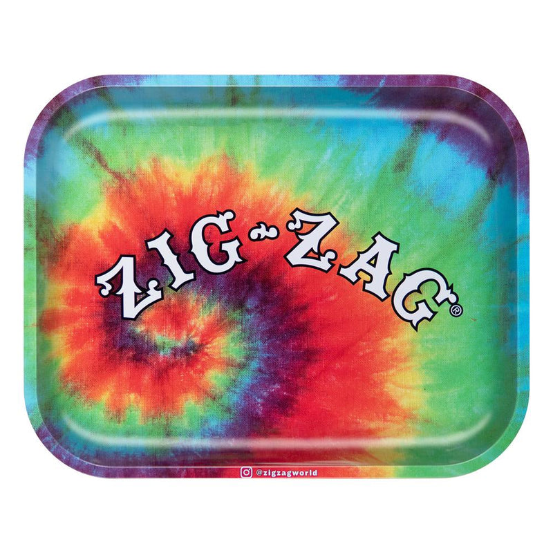 Zig Zag Large Metal Rolling Tray | Tie-Dye - Headshop.com
