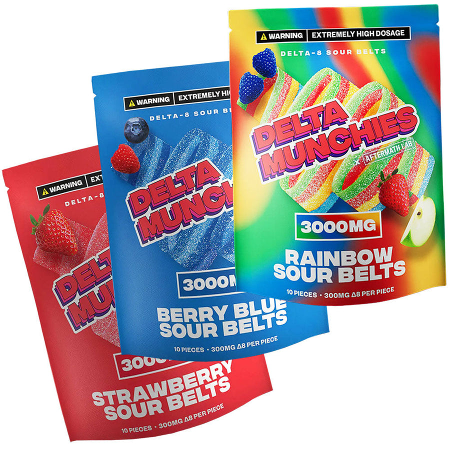 Delta Munchies D8 Sour Belts | 3000mg - Headshop.com