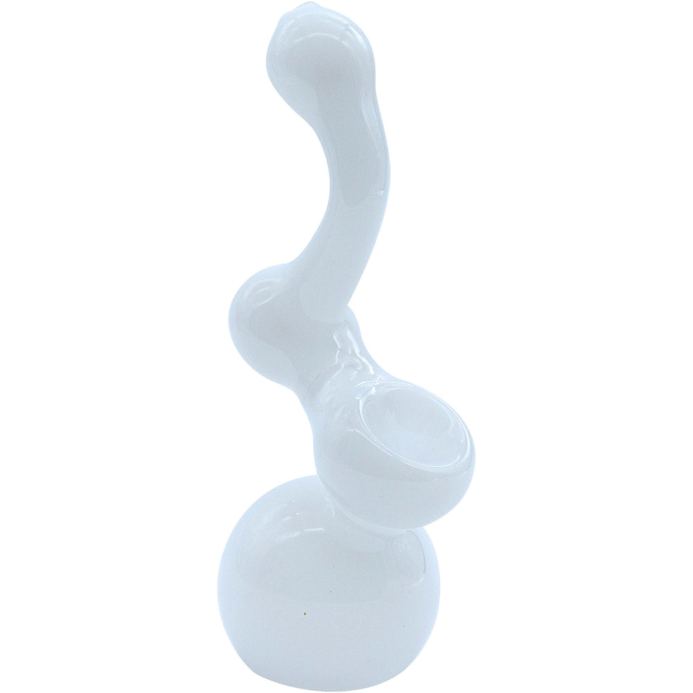 LA Pipes "Ivory Sherlock" Glass Sherlock Bubbler Pipe - Headshop.com