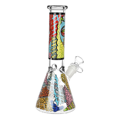 Abstract Art Beaker Water Pipe - 9.75"/14mm F/Designs Vary - Headshop.com