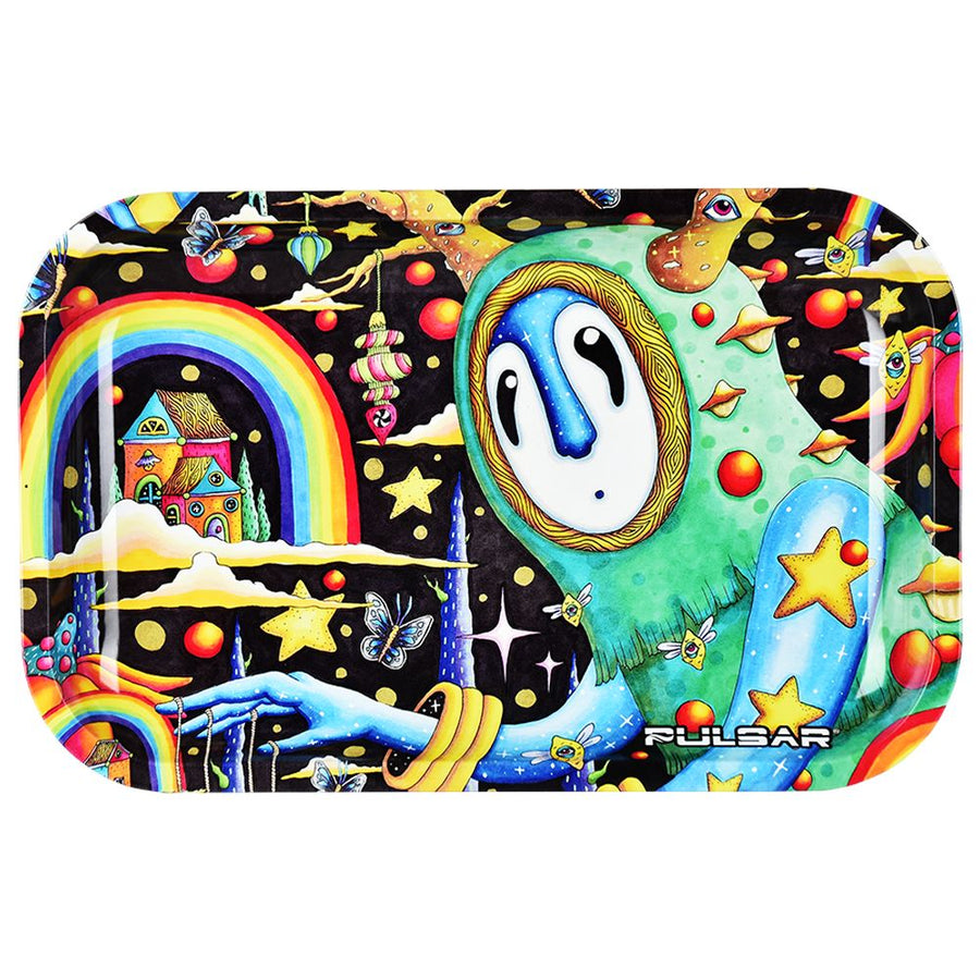 Pulsar Metal Rolling Tray - The World Was Mad / 11"x7" - Headshop.com