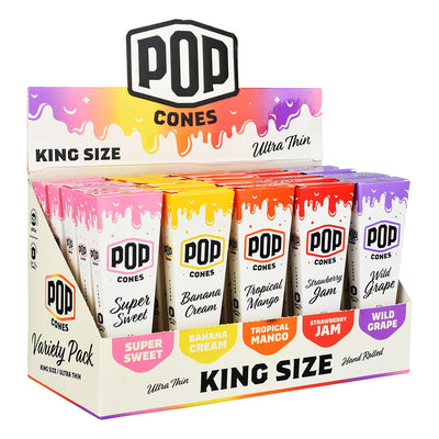 POP Cones Ultra Thin | Assorted Flavors | 25pc Display - Headshop.com