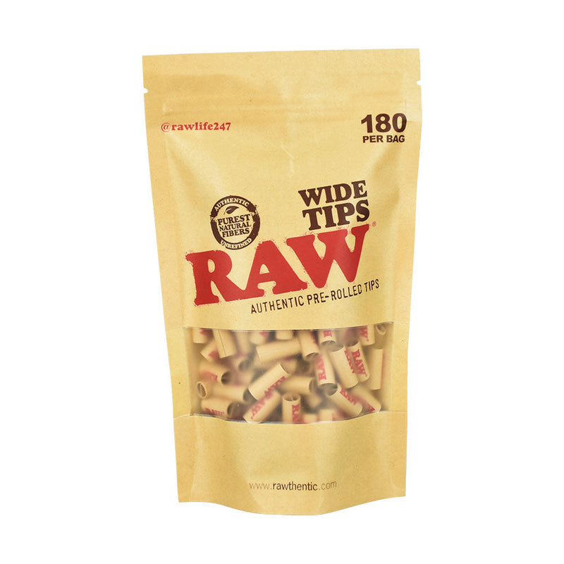 180PC BAG - RAW Pre-Rolled Wide Tips - Headshop.com