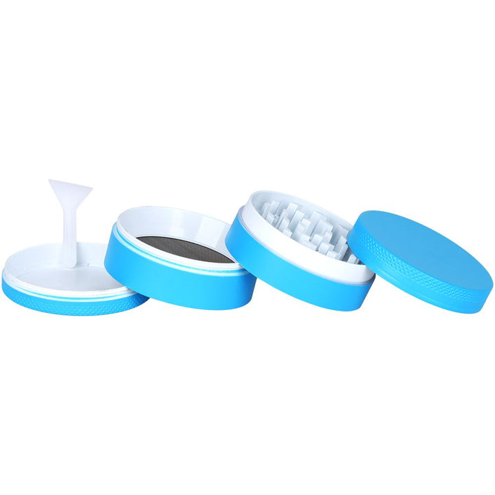 12CT DISPLAY - SeshGear Glow In The Dark Metal Grinder - 4pc / 1.75" / Assorted Colors