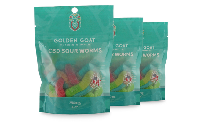 Potent CBD Infused 250MG Gummy Packs Bundles from Golden Goat - Headshop.com