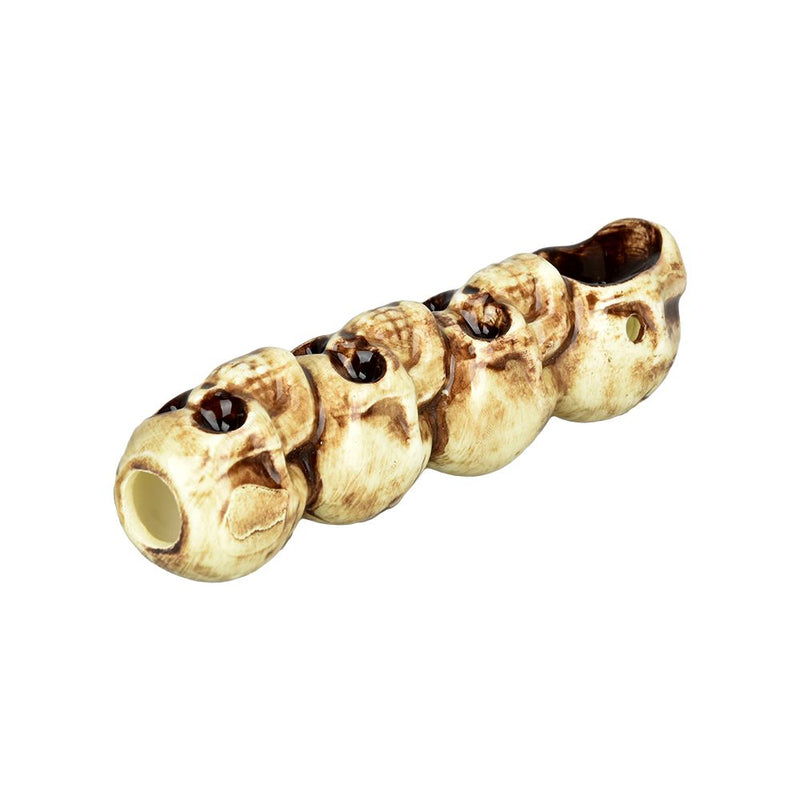 Wacky Bowlz Skulls Ceramic Hand Pipe - 3.75" - Headshop.com