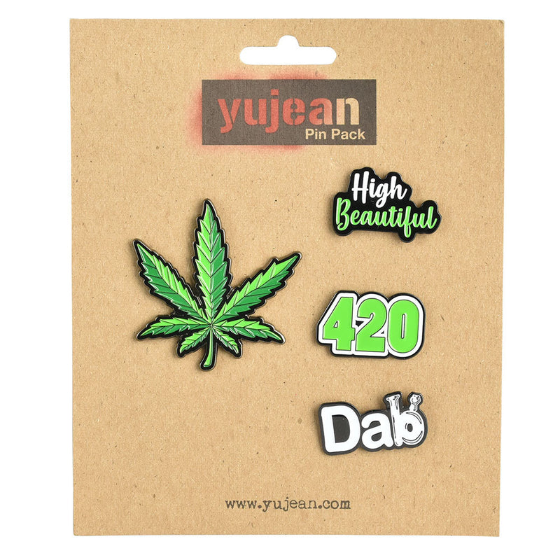 Cannabis Enamel Pin Pack - Set of 4 - Headshop.com