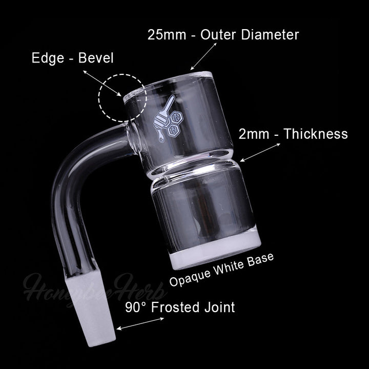 HONEY & MILK BEVEL SPLASH BUCKET QUARTZ BANGER - 90° DEGREE | YL - Headshop.com