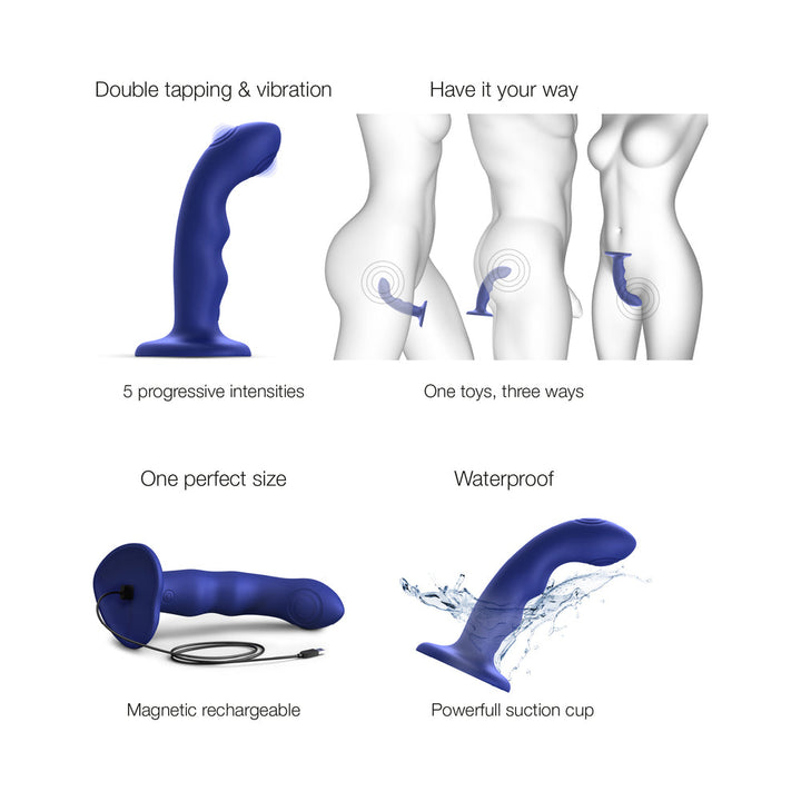 Strap-On-Me Tapping Dildo Wave Night Blue - Headshop.com
