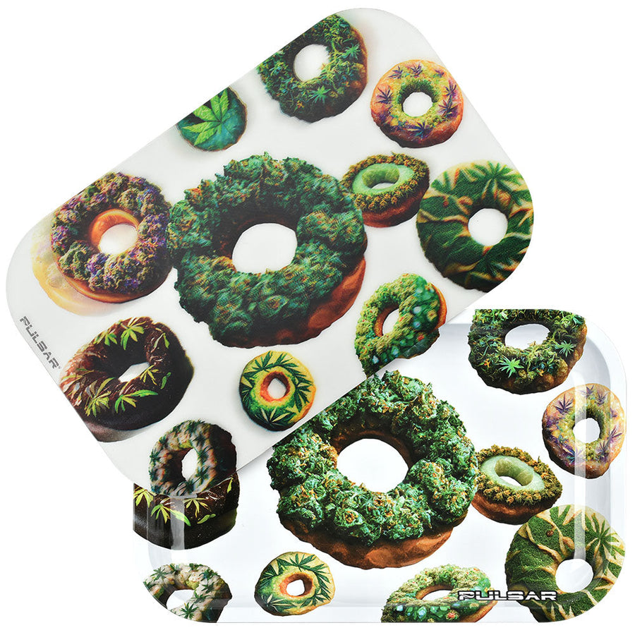 Pulsar Metal Rolling Tray w/ 3D Lid - 11"x7"/Forbidden Donuts - Headshop.com