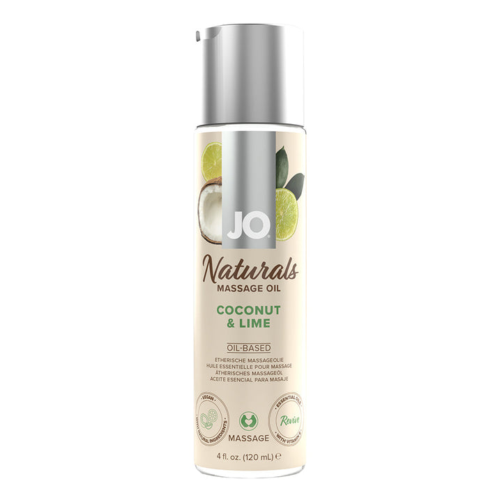 JO Naturals Massage Oil Coconut & Lime 4 oz. - Headshop.com