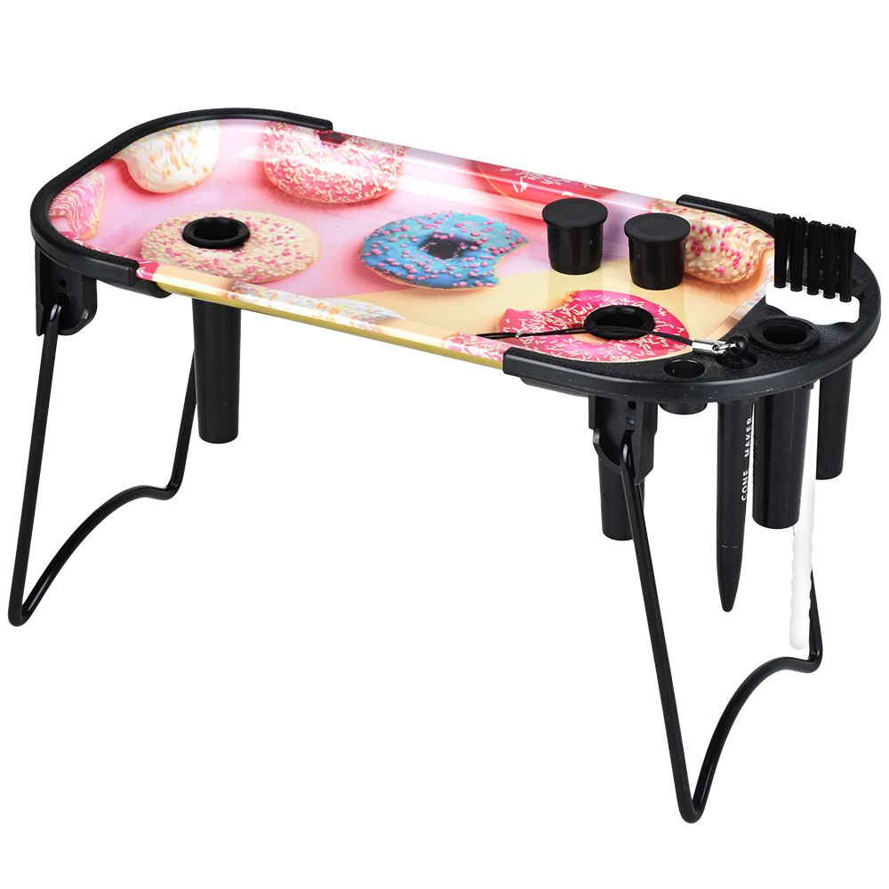 Elevated Metal Rolling Tray & Cone Loader Kit - Donut / 9.25"x 4.2" - Headshop.com