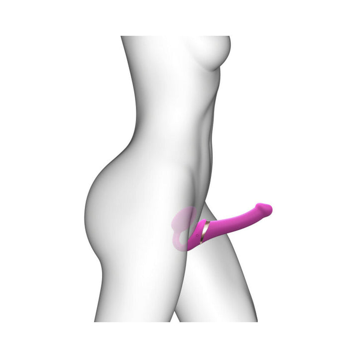 Strap-On-Me Rechargeable Remote-Controlled Multi Orgasm Bendable Strap-On Fuchsia L - Headshop.com