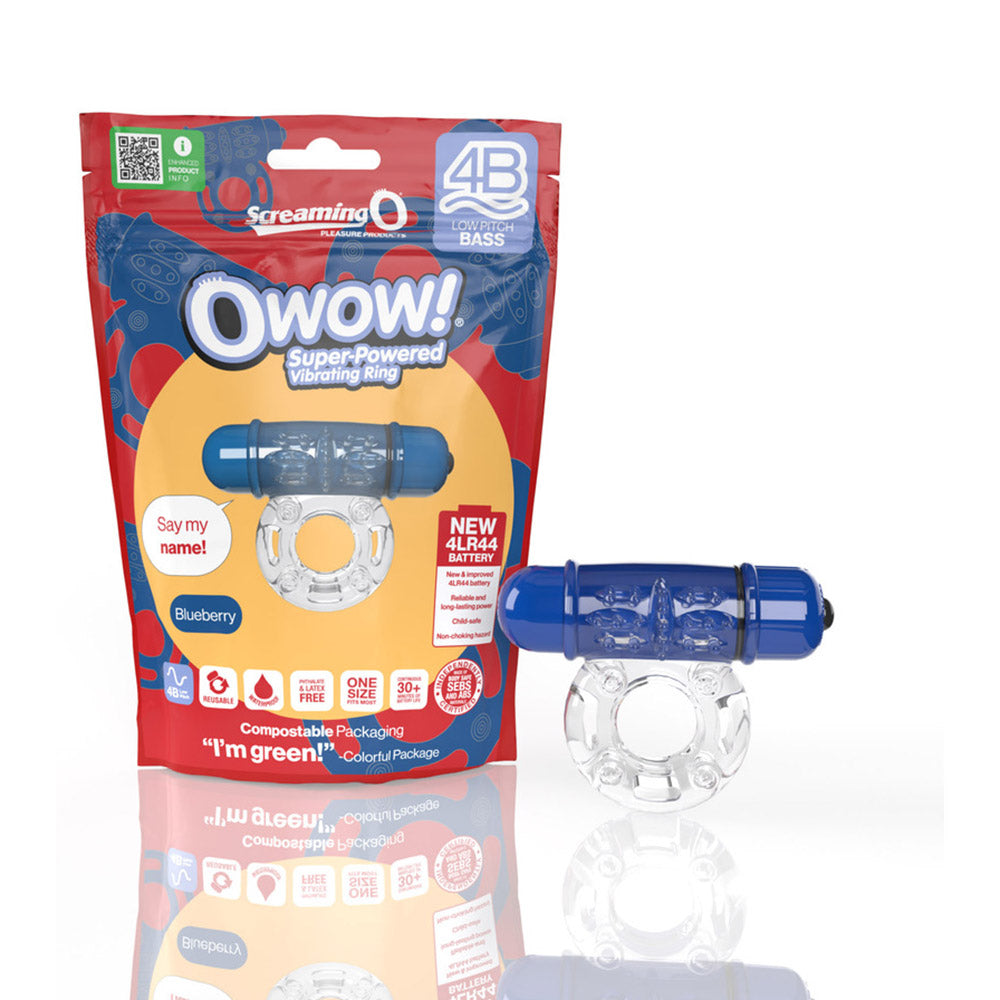Screaming O 4B OWow Vibrating Cockring Blueberry - Headshop.com