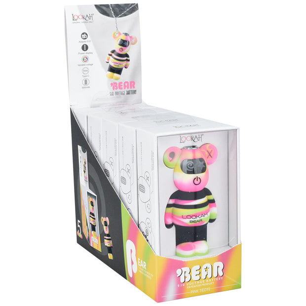 Lookah Tie Dye Bear Variable Voltage 510 Battery | 500mAh | 5pc Display - Headshop.com