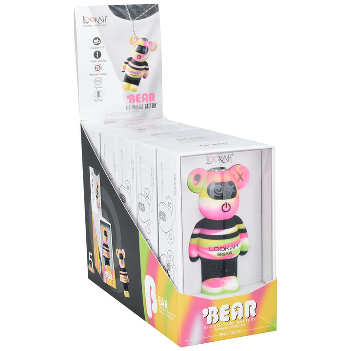 Lookah Tie Dye Bear Variable Voltage 510 Battery | 500mAh | 5pc Display - Headshop.com