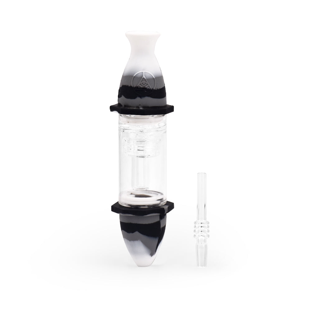 Ritual - 7'' Silicone Deluxe Nectar Collector - Black & White Marble - Headshop.com