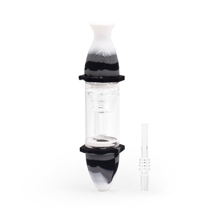 Ritual - 7'' Silicone Deluxe Nectar Collector - Black & White Marble - Headshop.com