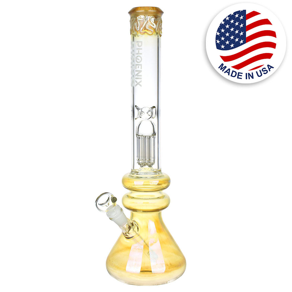 Phoenix Rising Double Bauble Beaker Water Pipe -17.5"/14mm F - Headshop.com