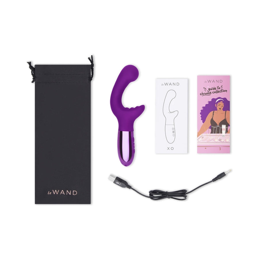 Le Wand XO Rechargeable Double-Motor Wave Silicone Dual Stimulation Vibrator Dark Cherry - Headshop.com