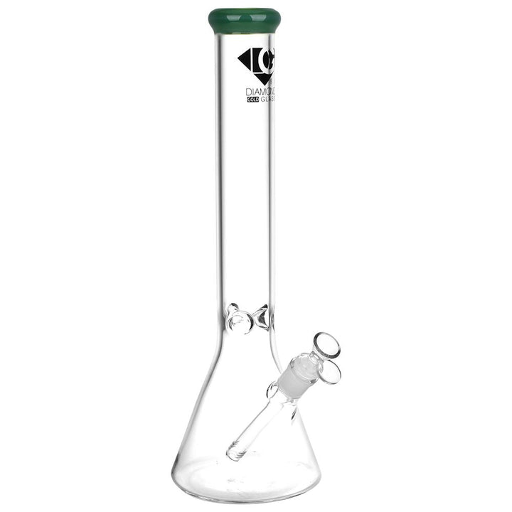 Diamond Glass Gold Classic Beaker Water Pipe - 16.25" / 14mm F - Headshop.com