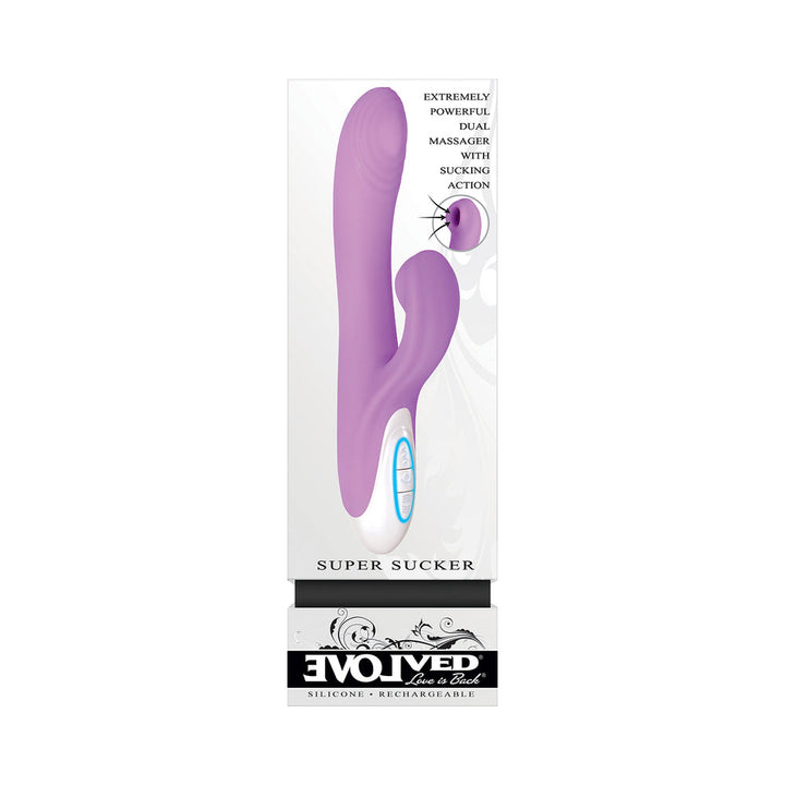 Evolved Super Sucker Rechargeable Thumping Suction Silicone Dual Stimulator Purple - Headshop.com