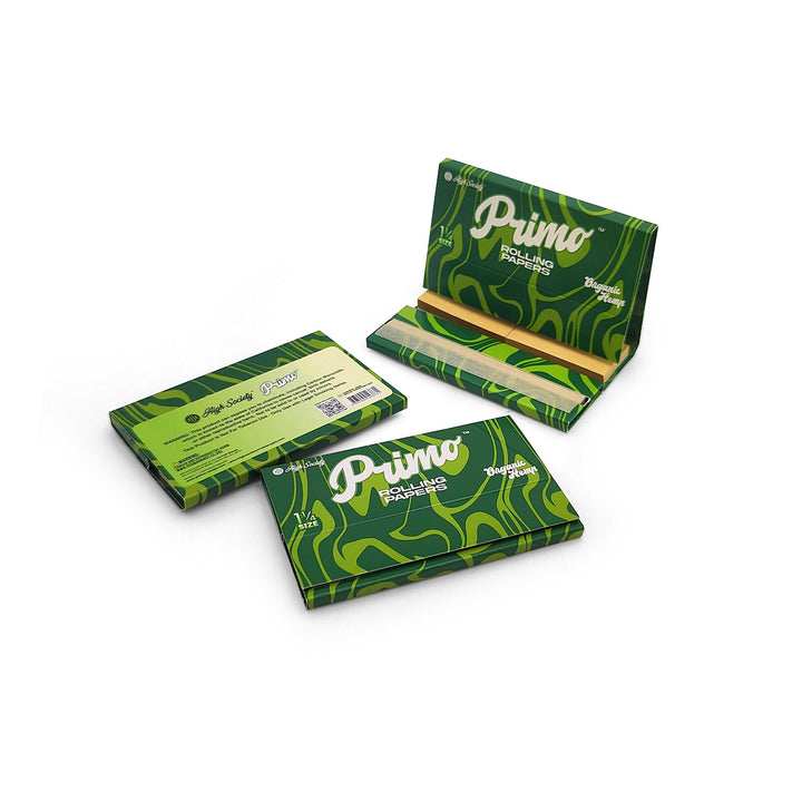 High Society - Primo Organic Hemp Rolling Papers w/ Crutches - 1.25" - Box of 22 Units - Headshop.com