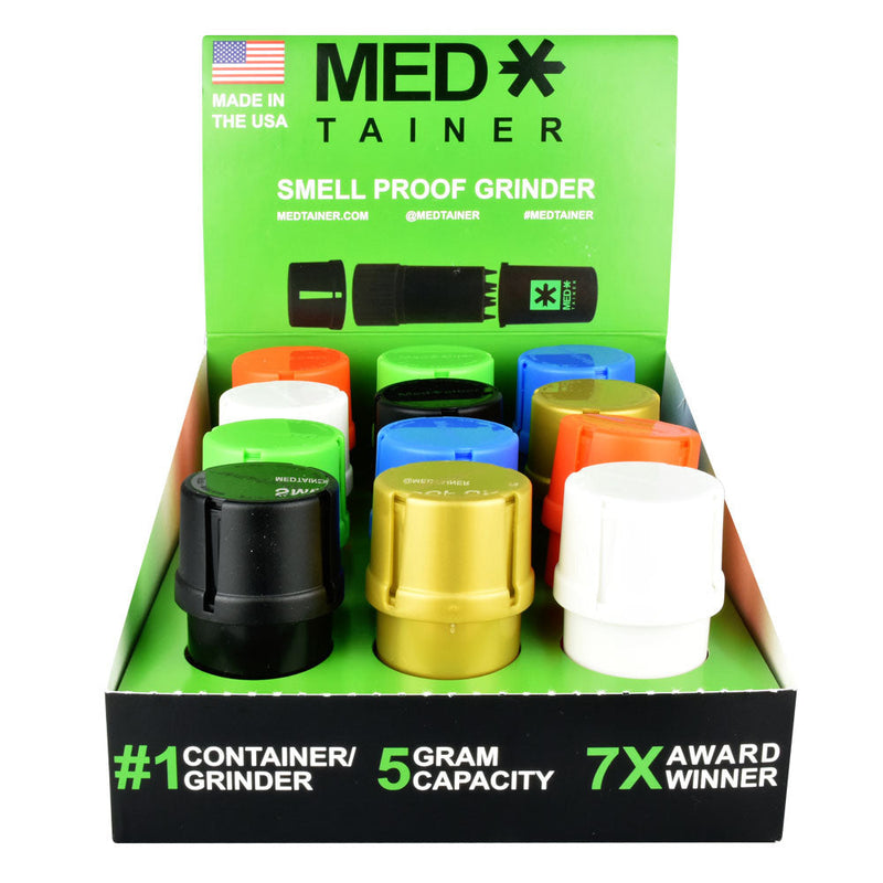 Medtainer Storage Container - Assorted Colors - 12PC DISPLAY - Headshop.com