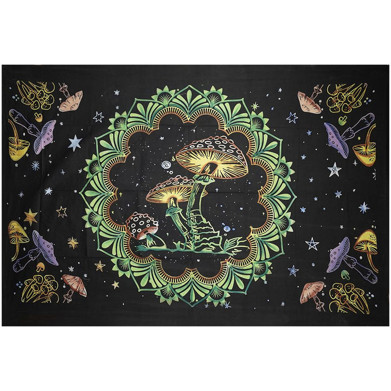 ThreadHeads Mushroom Mandala Tapestry - 55"x83" - Headshop.com