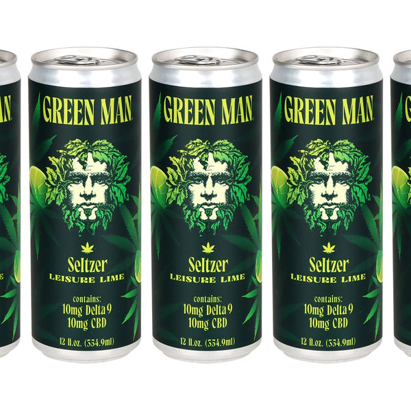 24CT CASE - Asheville Dispensary Green Man Nano Cannabis D9 Seltzer - Leasure Lime / 10MG D9 / 10MG CBD