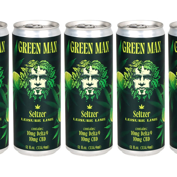 24CT CASE - Asheville Dispensary Green Man Nano Cannabis D9 Seltzer - Leasure Lime / 10MG D9 / 10MG CBD