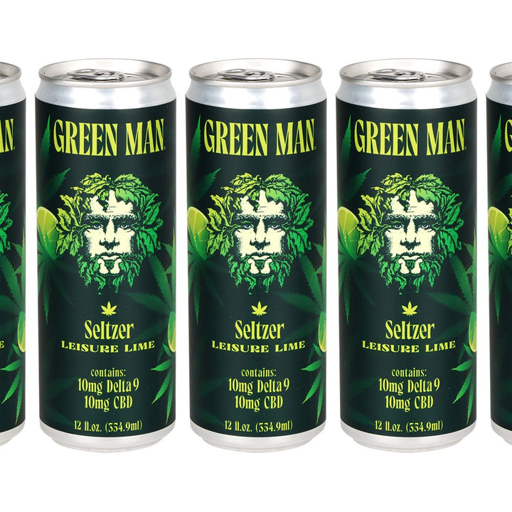 24CT CASE - Asheville Dispensary Green Man Nano Cannabis D9 Seltzer - Leasure Lime / 10MG D9 / 10MG CBD