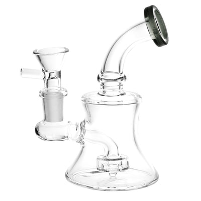 Bent Neck Bell Mini Water Pipe - 5"/14mm F/Colors Vary - Headshop.com