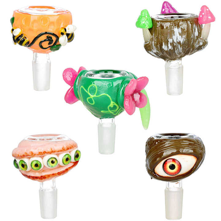 Glass and Enamel Herb Slide - 14mm M / Assorted Styles 10PC Bundle - Headshop.com