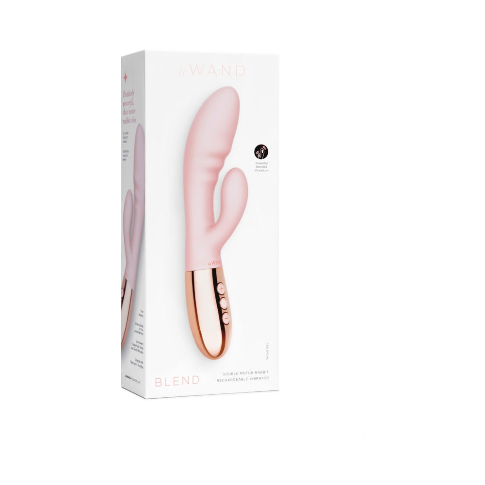Le Wand Blend Rechargeable Double-Motor Silicone Rabbit Vibrator Rose Gold - Headshop.com
