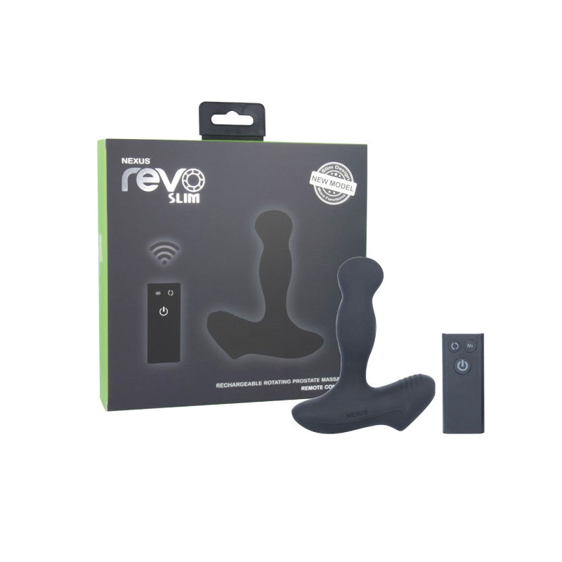 Nexus Revo Slim Remote Control Rotating Prostate Massager - Black - Headshop.com