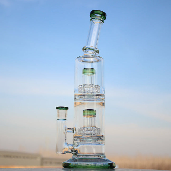 Approx. 12" Dual Matrix Percolator Glass Water Pipe - Headshop.com