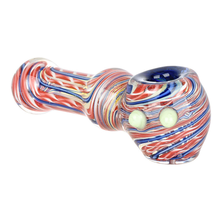 Spiraling Sensation Glass Spoon Pipe - 4.25" / Colors Vary - Headshop.com
