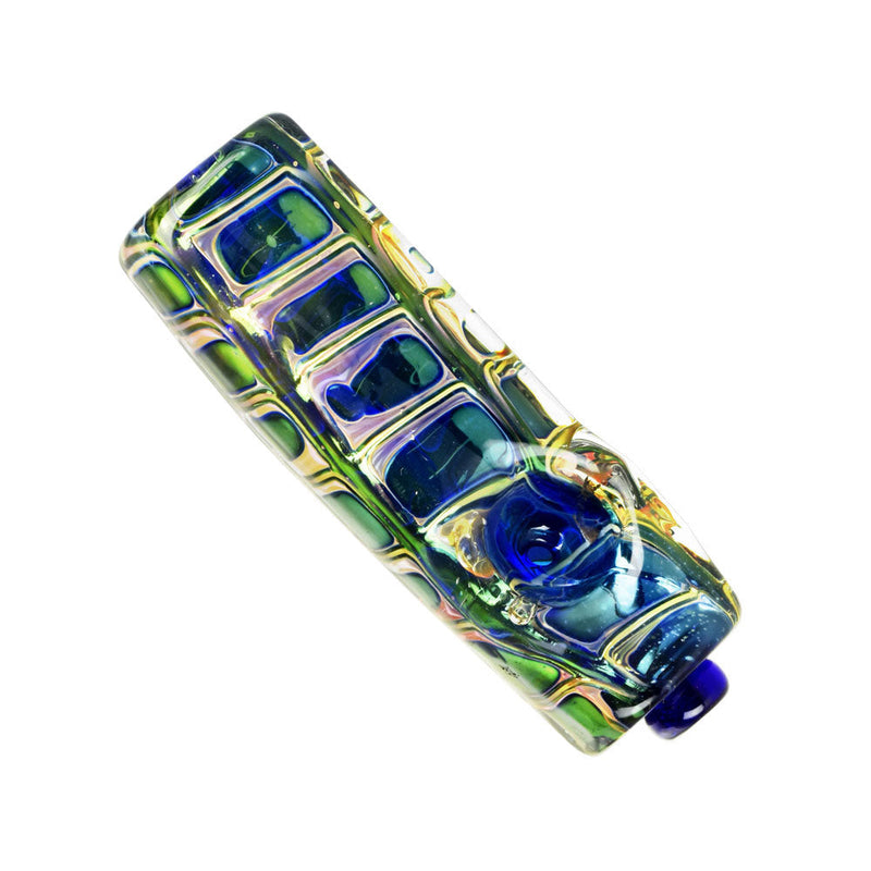 Iridescent Jewel Squared Glass Hand Pipe- 3.75" /Colors Vary - Headshop.com