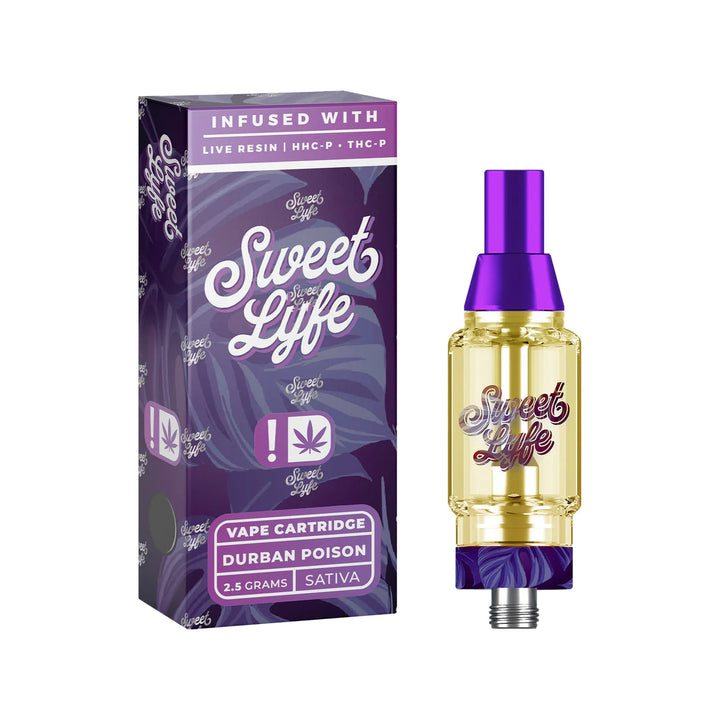Sweet Life 2.5ml Vape Cartridges Infused with Live Resin HHC-P+THC-P - Durban Poison - Sativa - Headshop.com