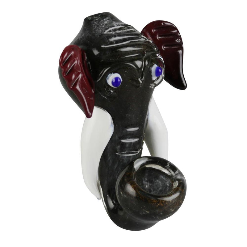 Elephant Head Fritted Sherlock Pipe - Headshop.com