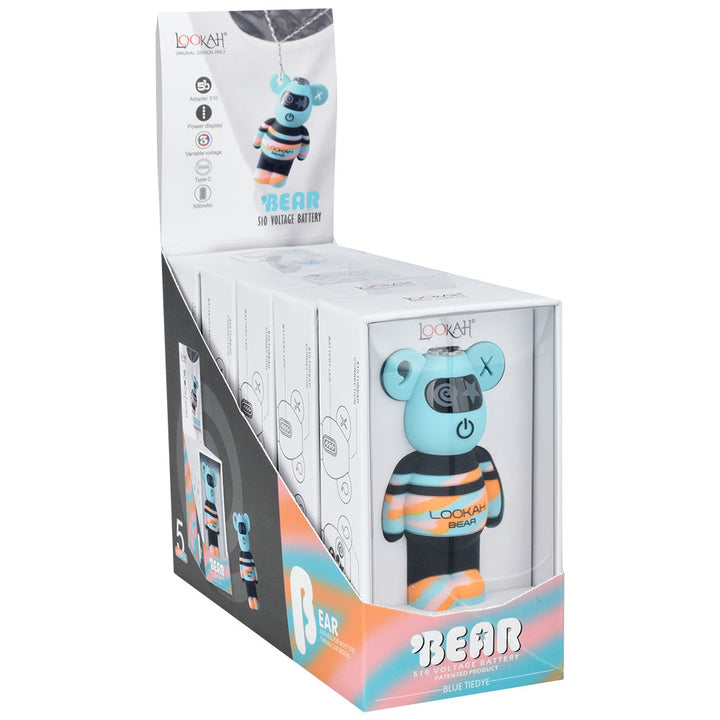 Lookah Tie Dye Bear Variable Voltage 510 Battery | 500mAh | 5pc Display - Headshop.com