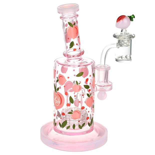 Pulsar Fruit Series Peaches & Cream Glow in The Dark Dab Rig Kit - 8" / 14mm F - Headshop.com