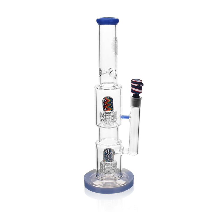 High Society | Gemini Premium Wig Wag Waterpipe (Blue) - Headshop.com