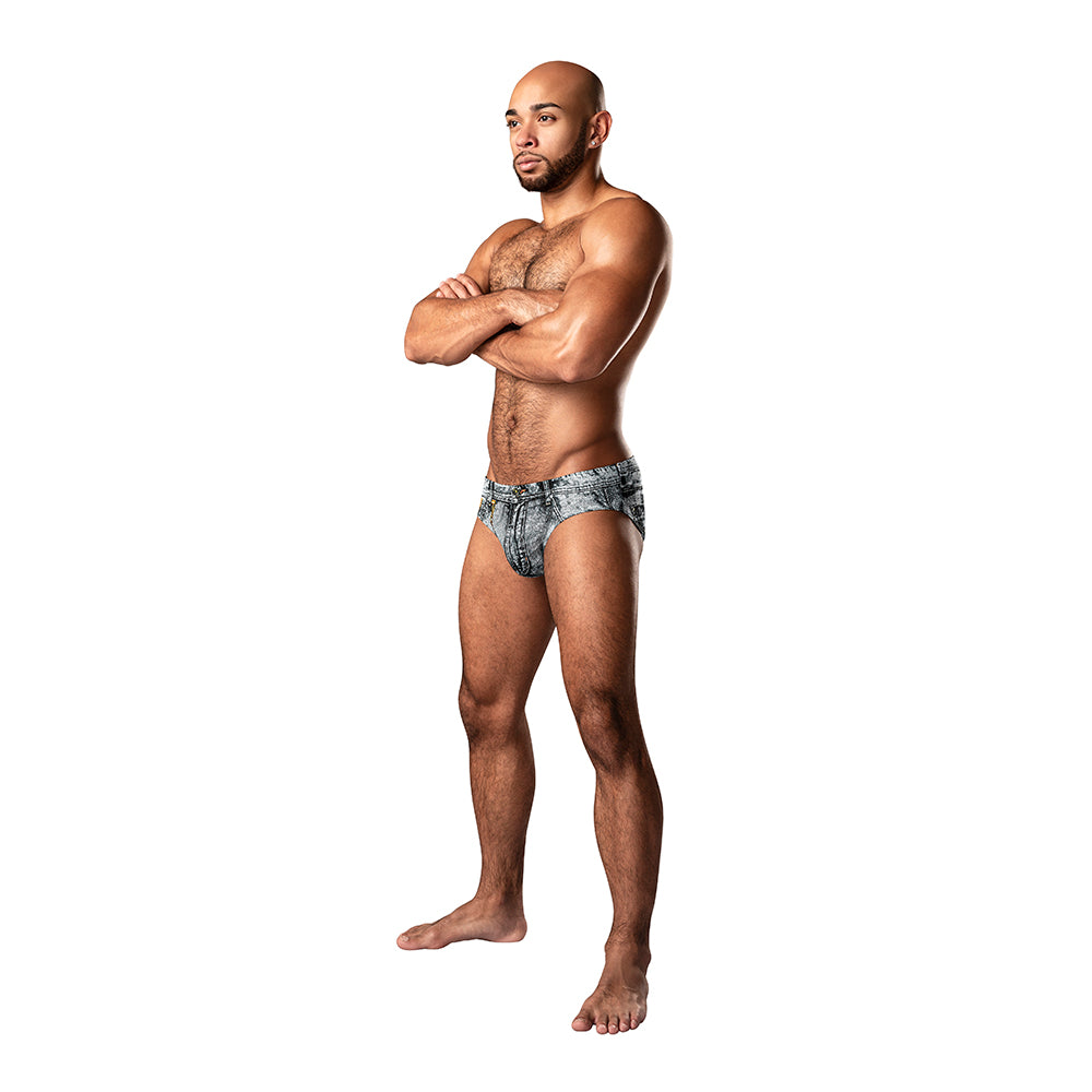 Male Power Dirty Denim Bikini Denim Print M - Headshop.com